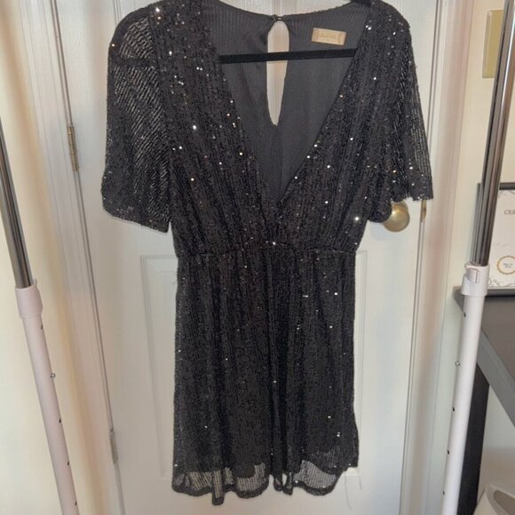 Altar'd State Dresses & Skirts - Altar’d State, Black Sequin Dress Size M